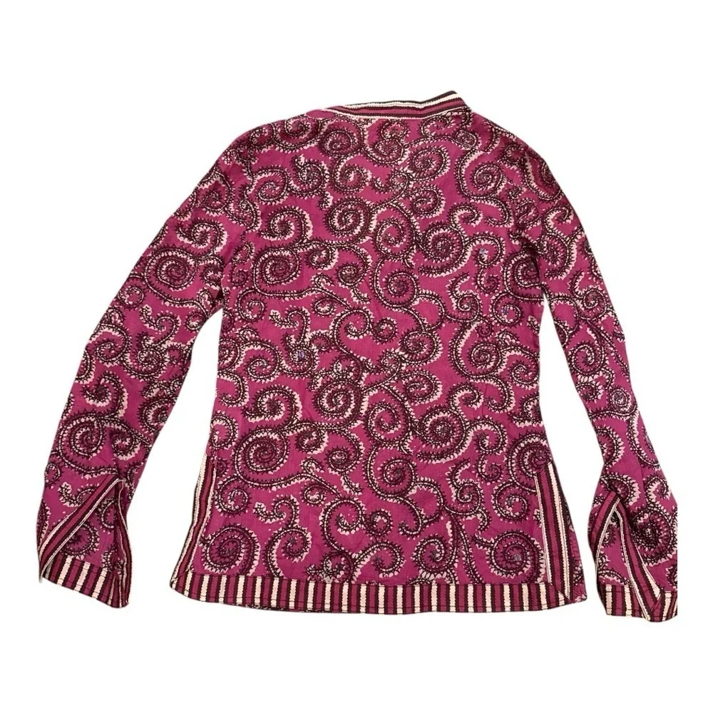 TORY BURCH Pink Paisley Long Sleeve Top